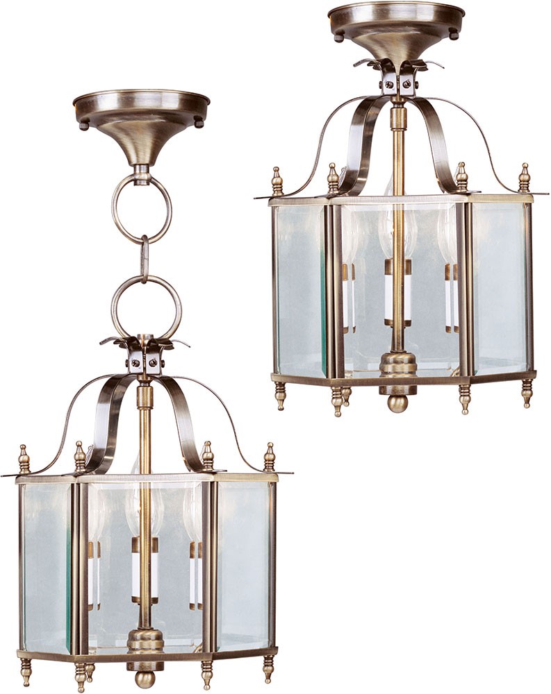 Livex 4403 01 livingston antique brass entryway light