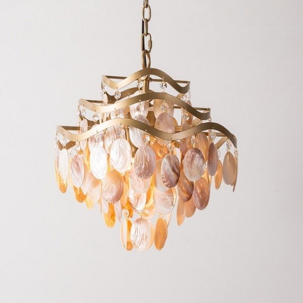 Luxury dumer mid century 3 tier shell chandelier oyster