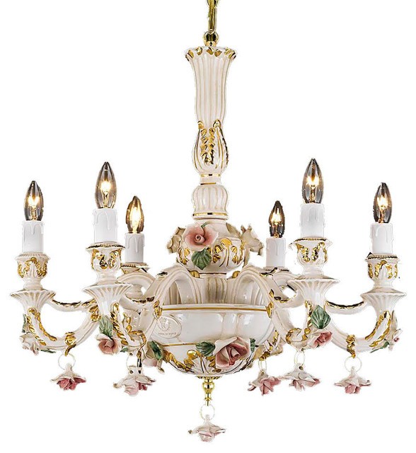 Made in italy authentic capodimonte porcelain chandelier