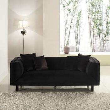 Mid century gray velvet sofa