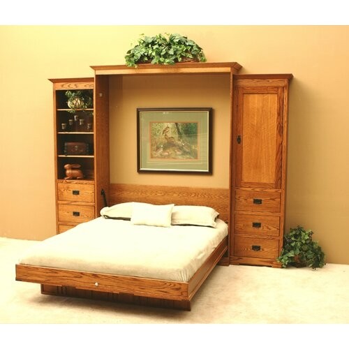 Mission oak murphy bed wayfair