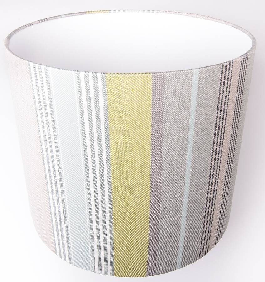 Mistley stripe lampshade large by laura fletcher textiles