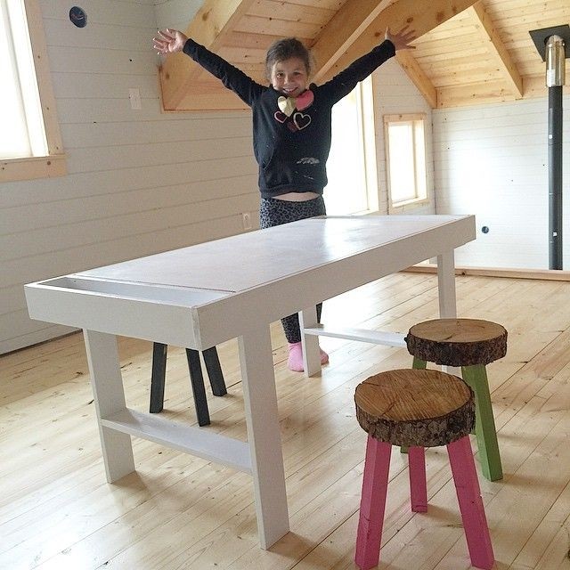 Modern play table with storage kids art table diy