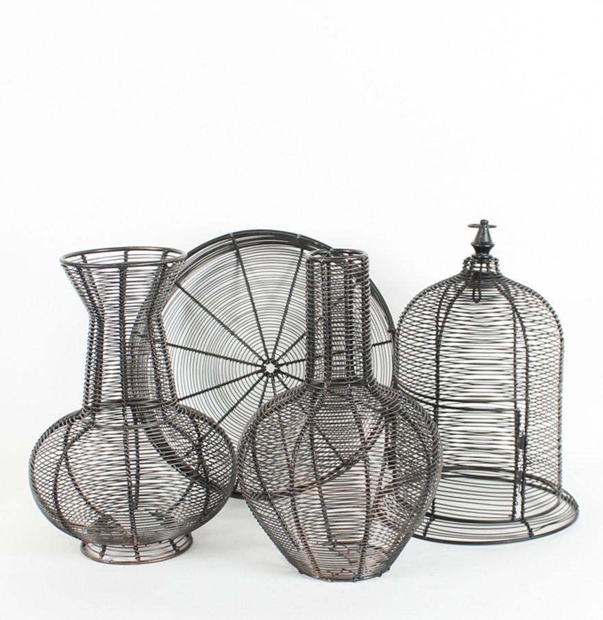 Modern wire mesh baskets and decorative containers ebth