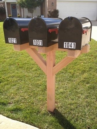 Multiple mailbox post mailbox decor diy mailbox