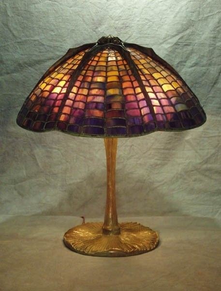 Mushroom lamp shade foter art glass lamp tiffany