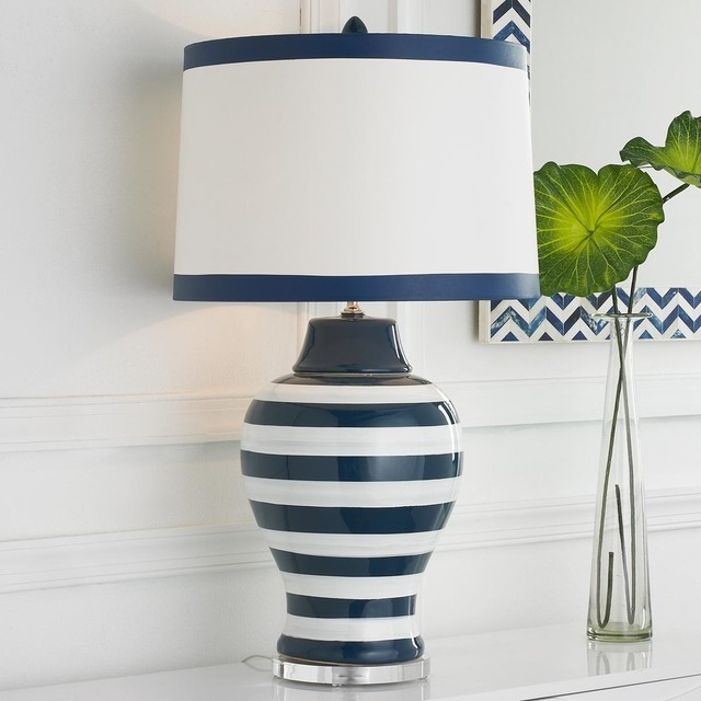 Navy white stripe table lamp lamp shades by shades