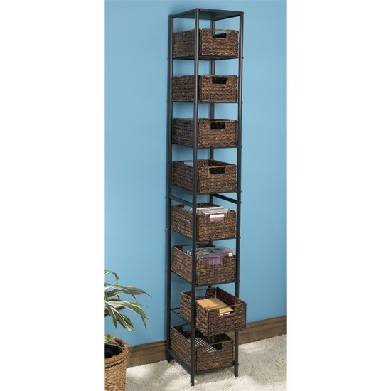 New multipurpose 8 basket metal storage tower in black ebay