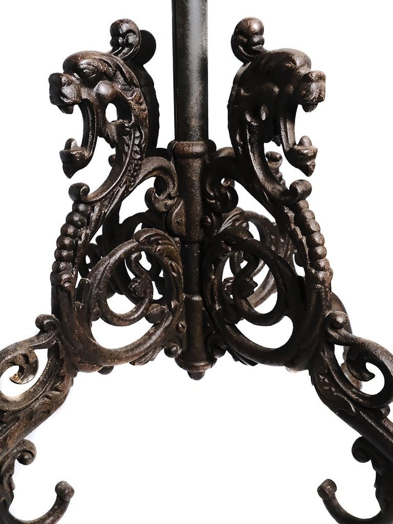 Ornate cast iron coat rack umbrella stand for sale at