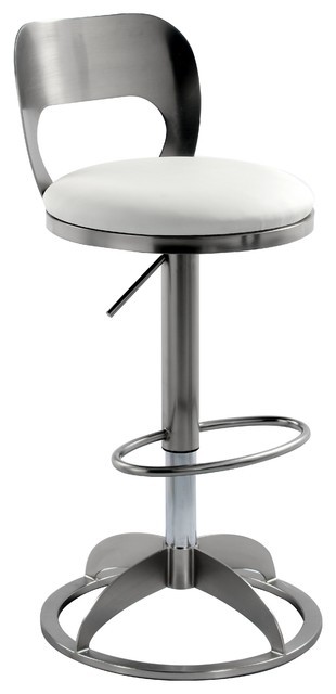 Oval metal back adjustable height stool brushed nickel
