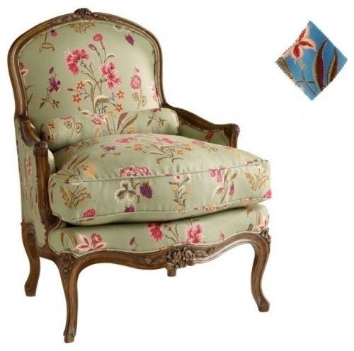Overstuffed bergere chair decorating french country