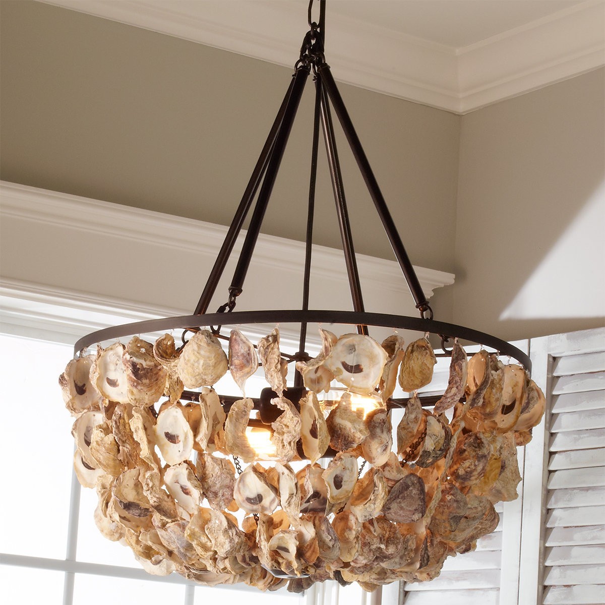 Oyster shell basket chandelier shades of light 1