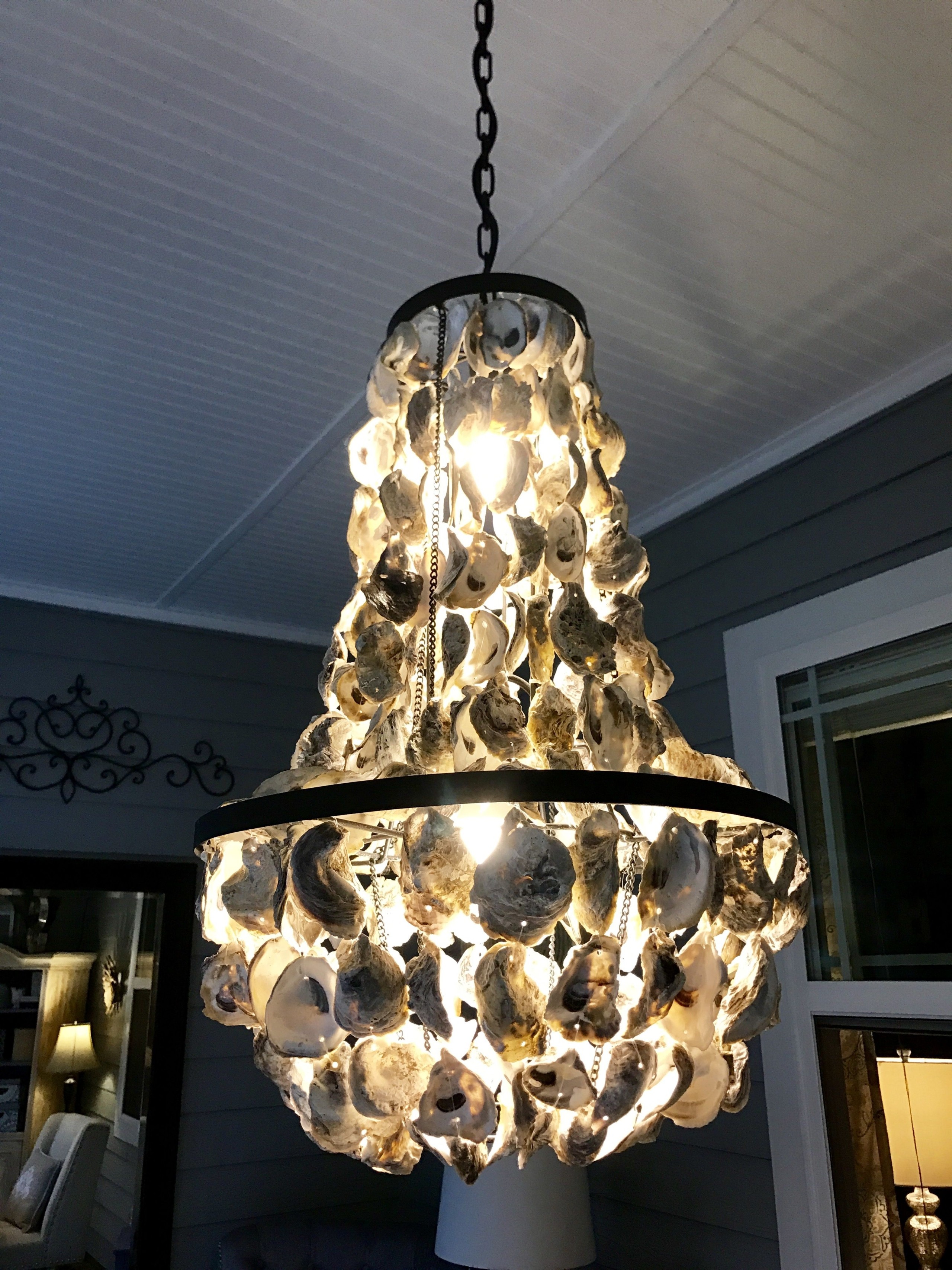 Oyster shell chandelier is my fav shell chandelier
