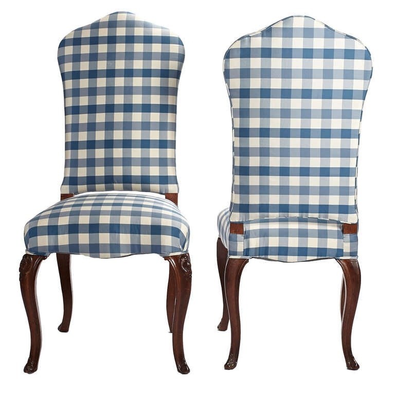 Pair of 19th century english queen anne style chairs at