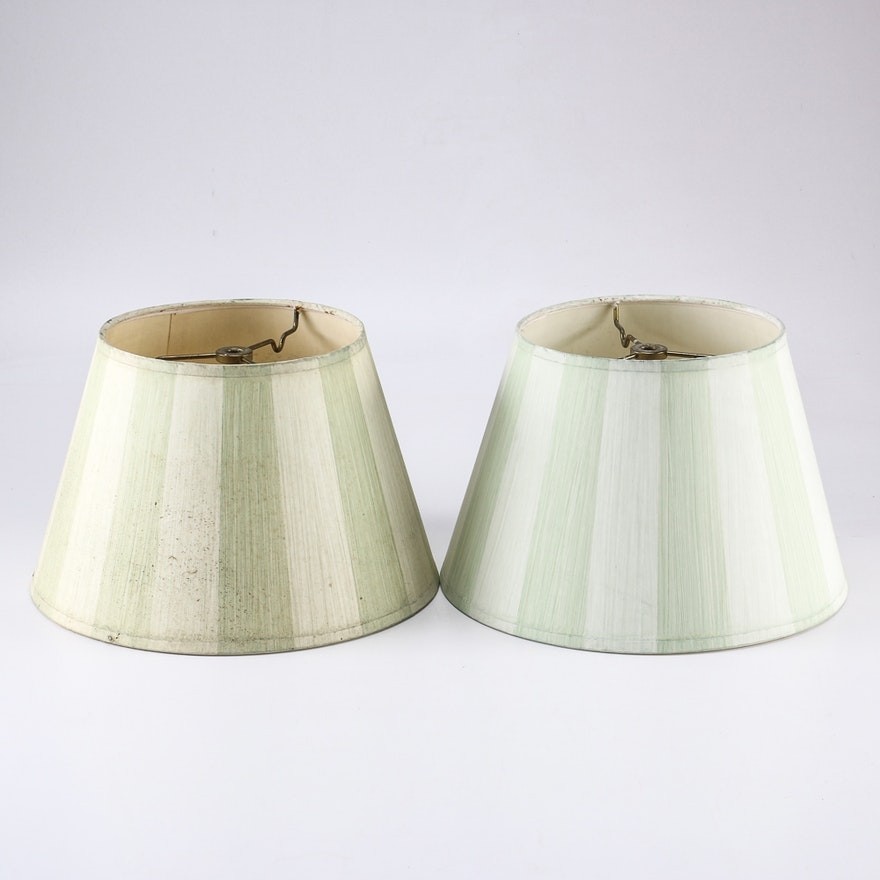 Pair of artemis studios striped lamp shades ebth