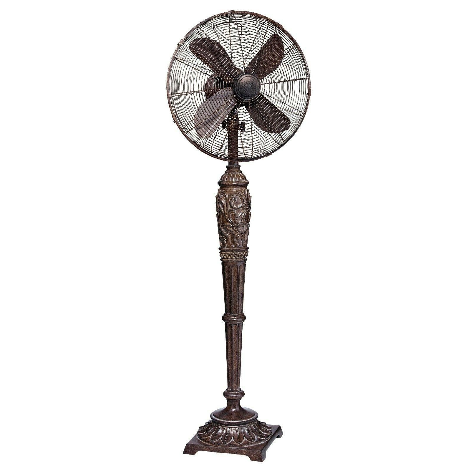 Pedestal oscillating 3 speed fan antique adjustable height