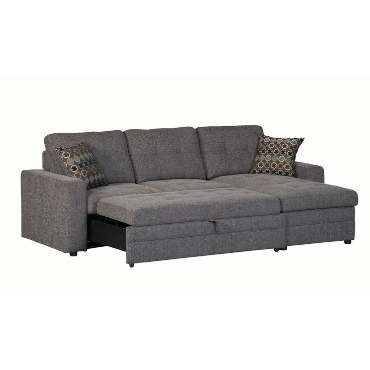 Petra casual charcoal sectional with sleeper black