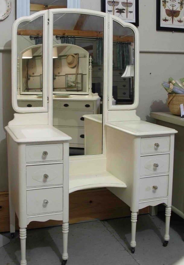 Picturesque furniture old and vintage wooden makeup vanity