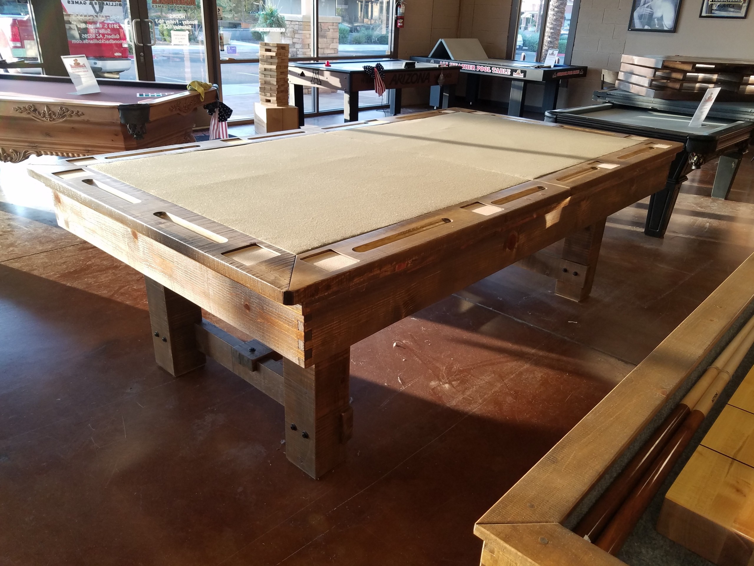 Pool table dining poker top