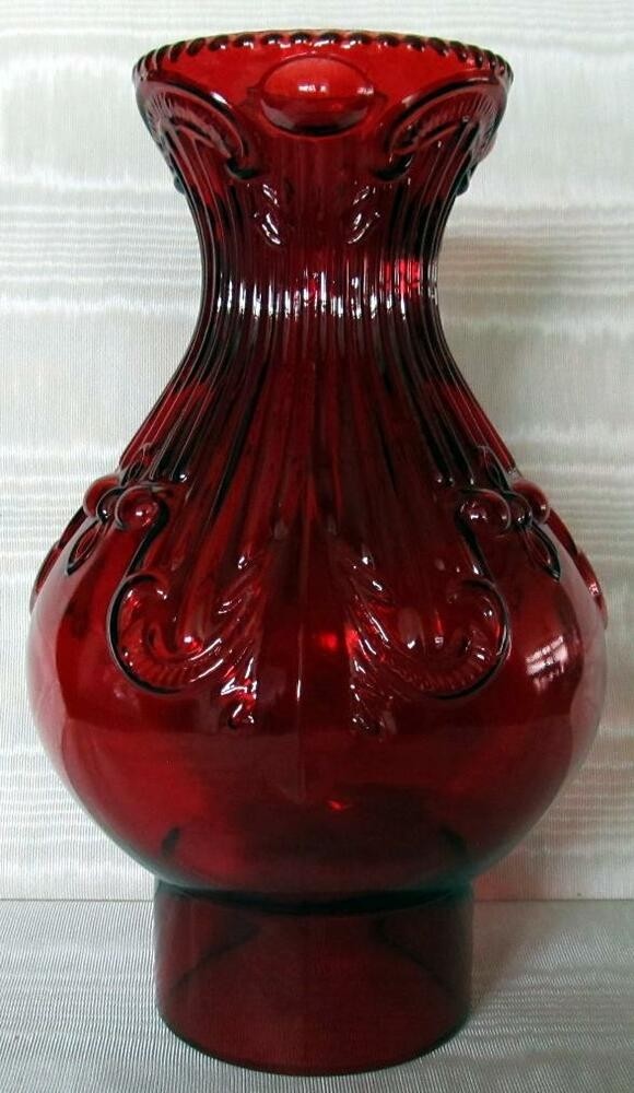 Princess feather ruby stained glass oil lamp chimney 3
