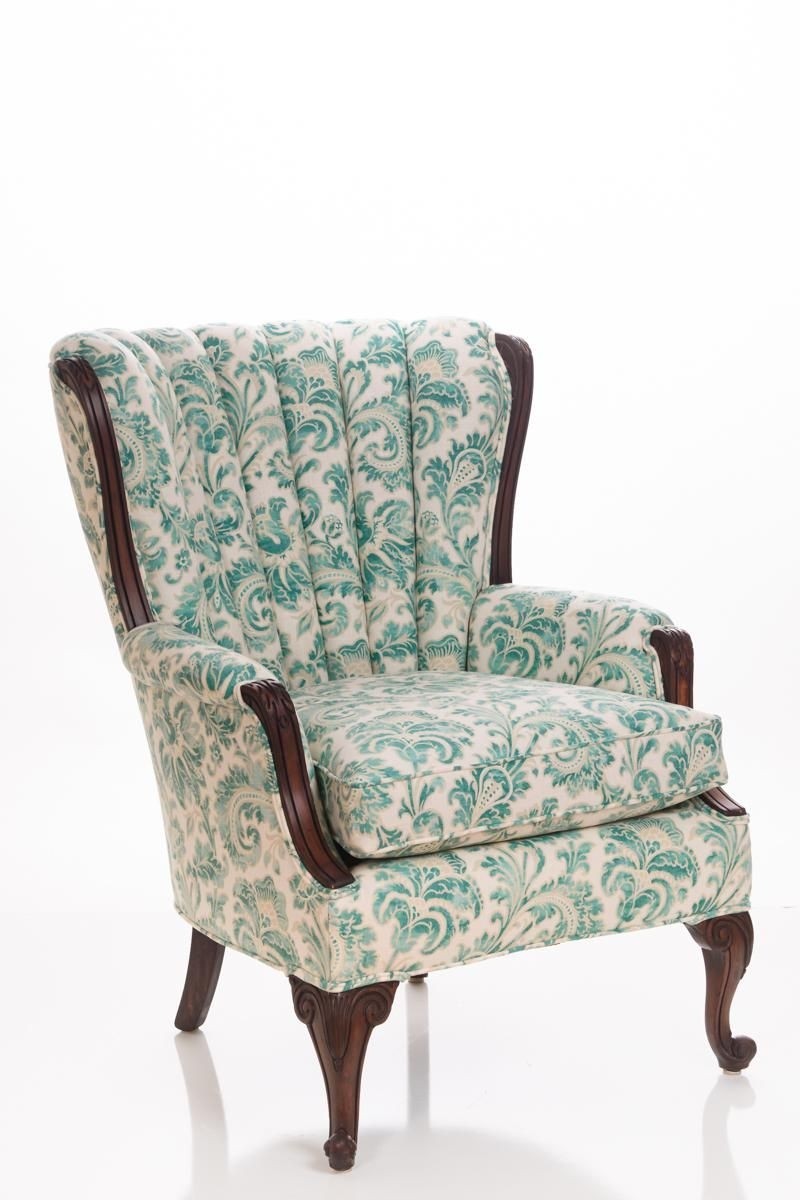 Queen anne vintage channel back wing chair in 2020 chair