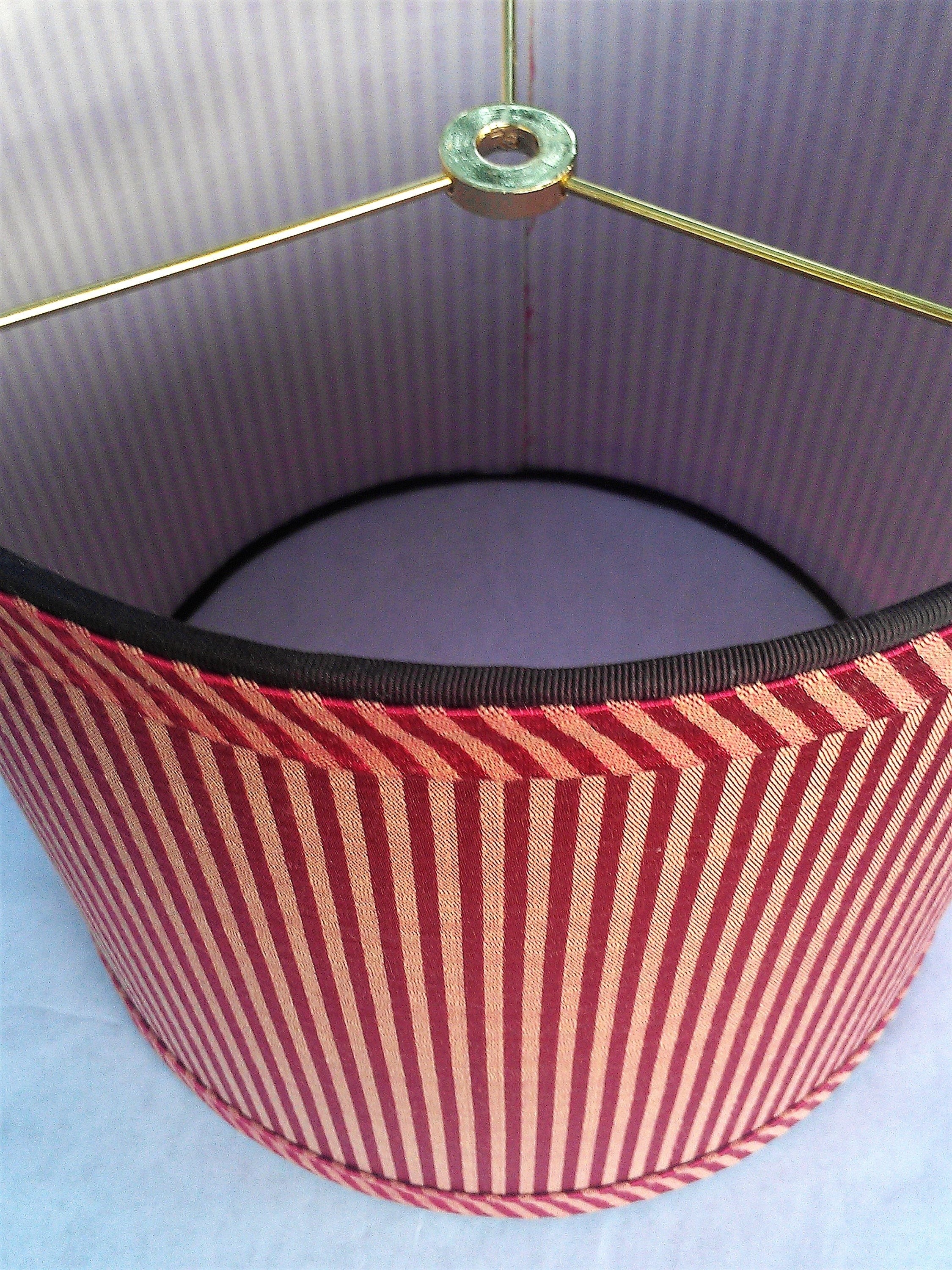 Red drum lampshade gold stripe lamp shade 1