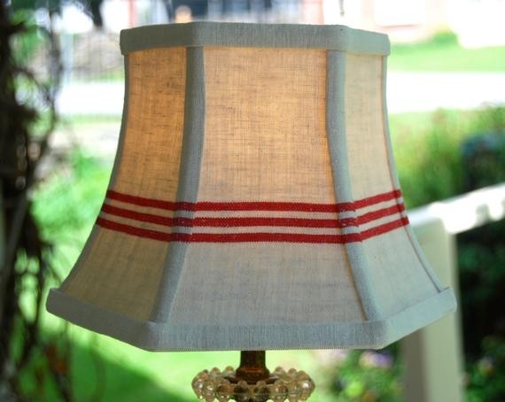 Red stripe lamp shade small lampshade in vintage french