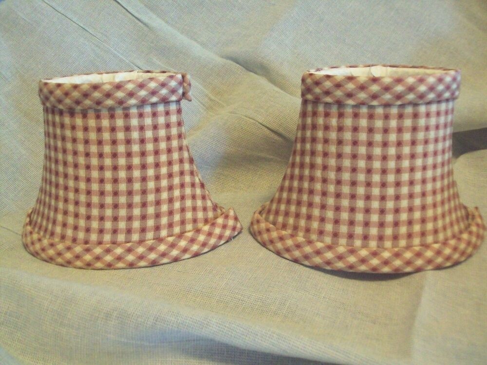 Red yellow white gingham striped design 6 mini clip on
