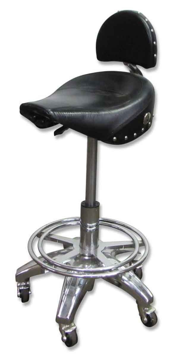 Rolling harley or motorcycle seat stool olde good things