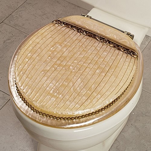 Roma beige italian marble look resin toilet seat standard 1