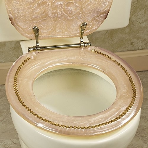 Roma beige italian marble look resin toilet seat standard