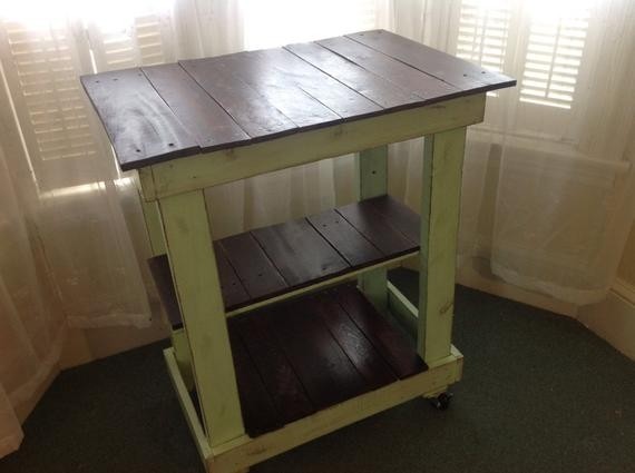 Rustic pallet kitchen cart microwave cart rustic by