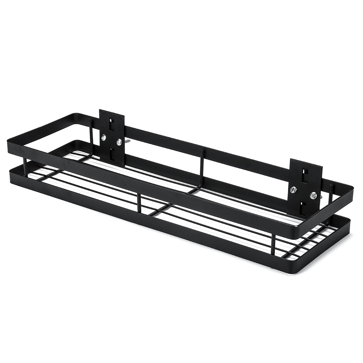 Single tier wall mounted stainless steel spice rack
