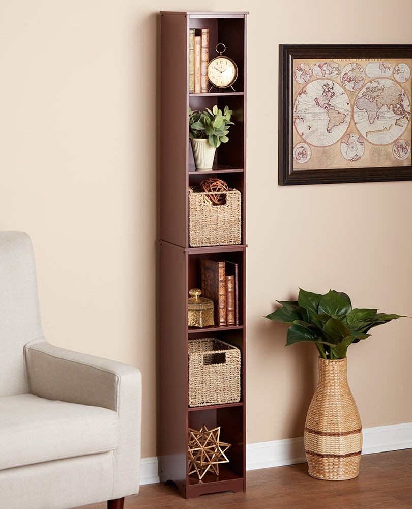 Slim storage towers or baskets with images storage