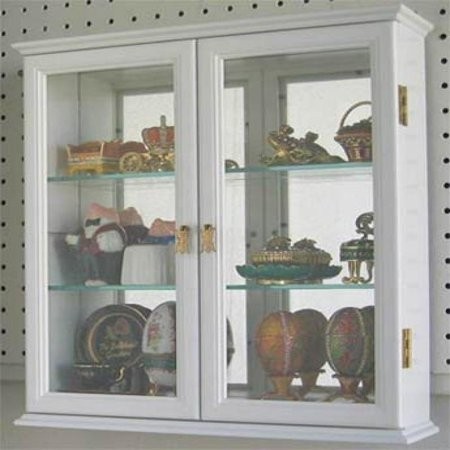 Small wall mounted curio cabinet wall display case with