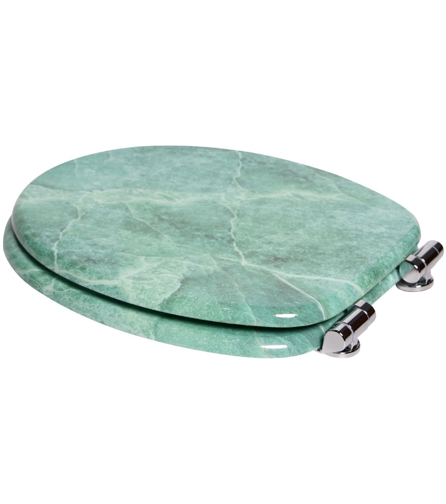 Soft close toilet seat marble green