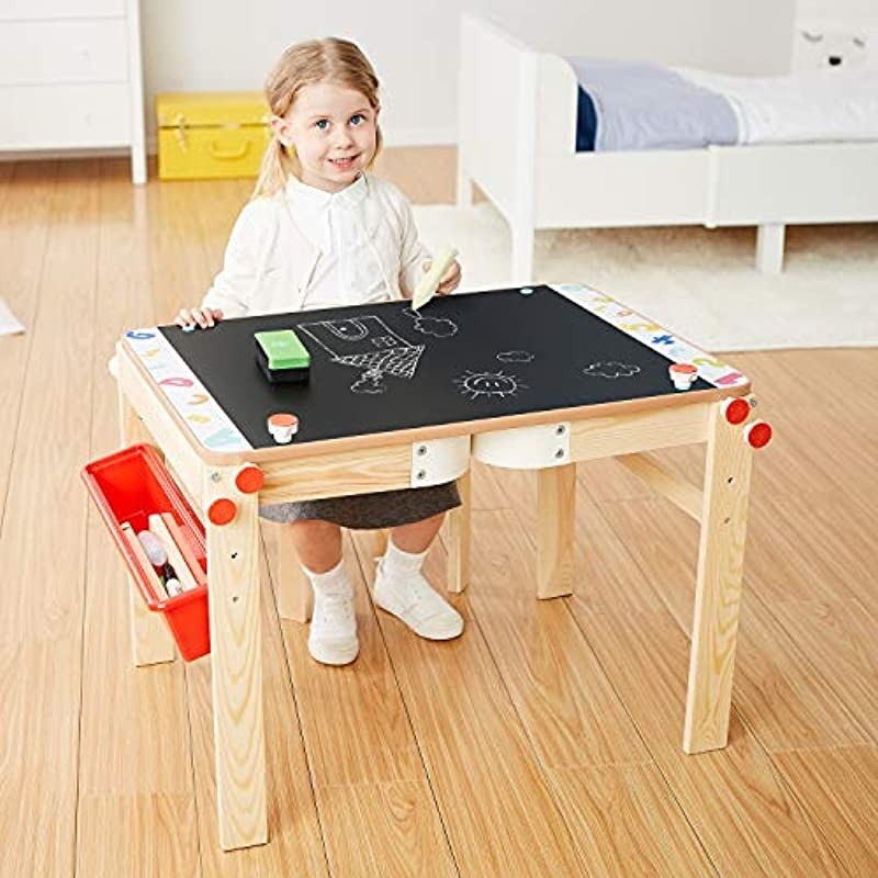 Kids wooden cheap art table