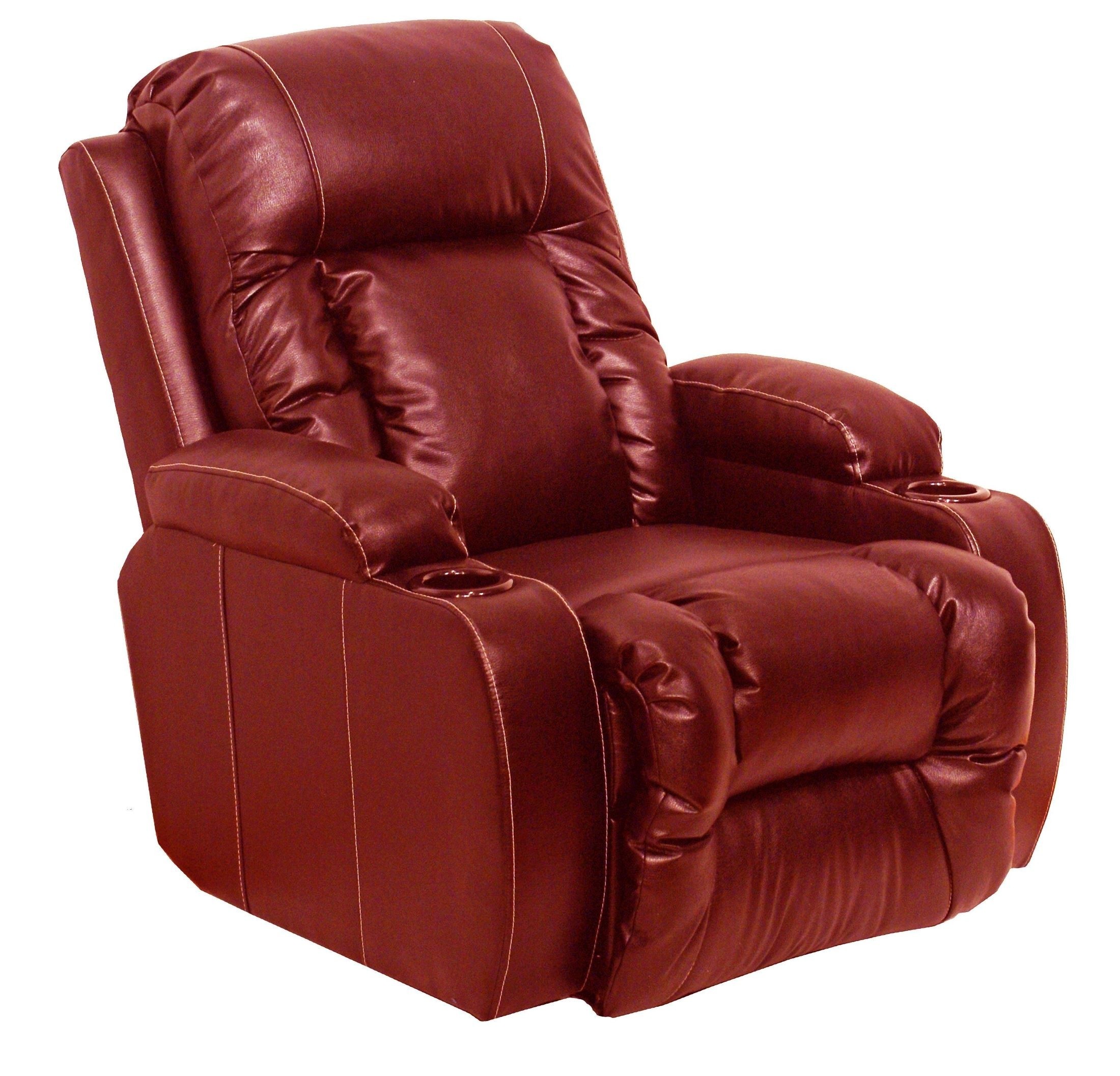 Top gun red leather power recliner from catnapper