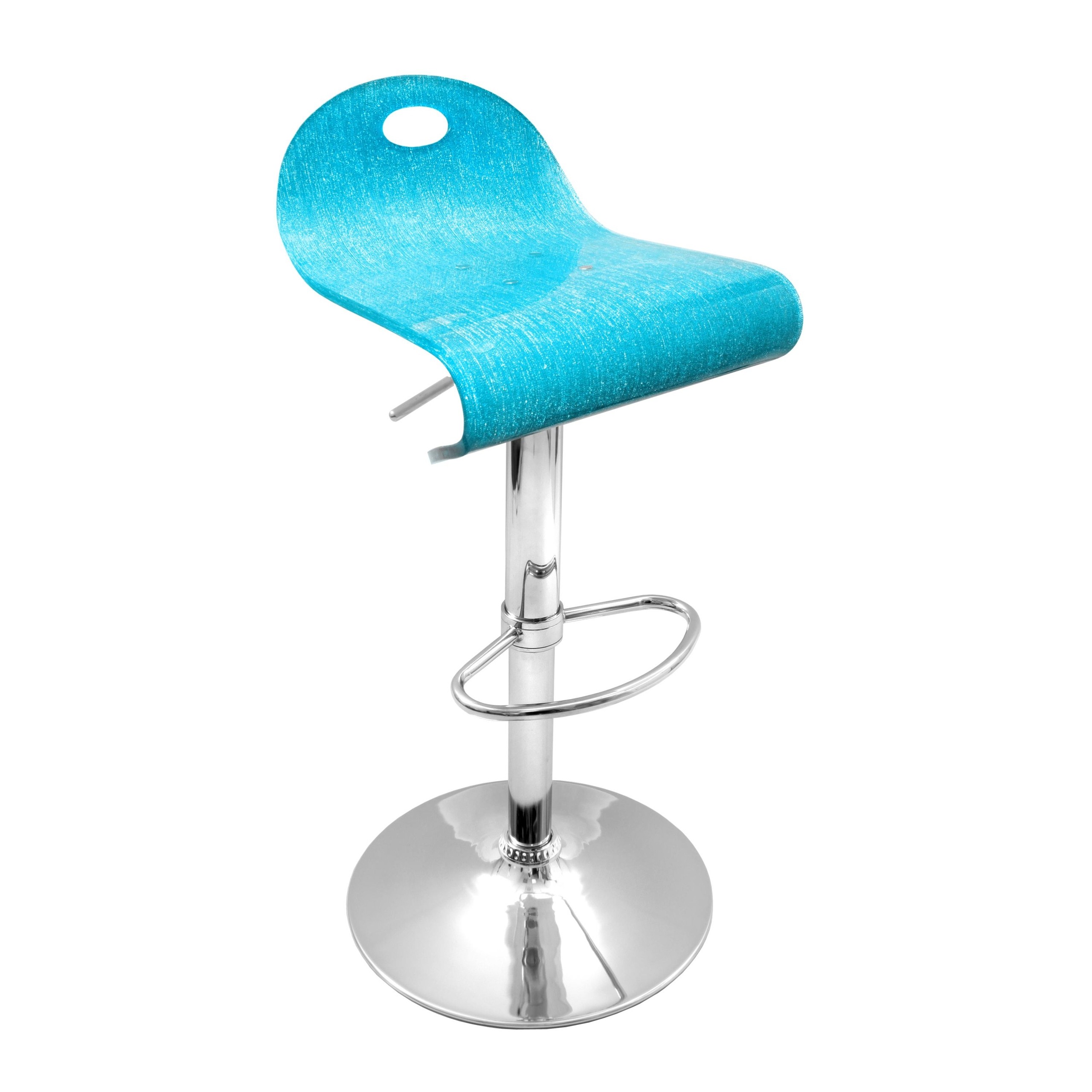 Turquoise shimmer adjustable bar stool 13059178