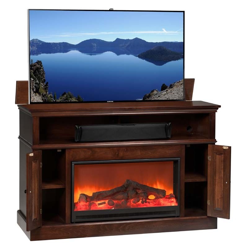 Tv lift cabinet huntington fireplace lift for 40 to 60