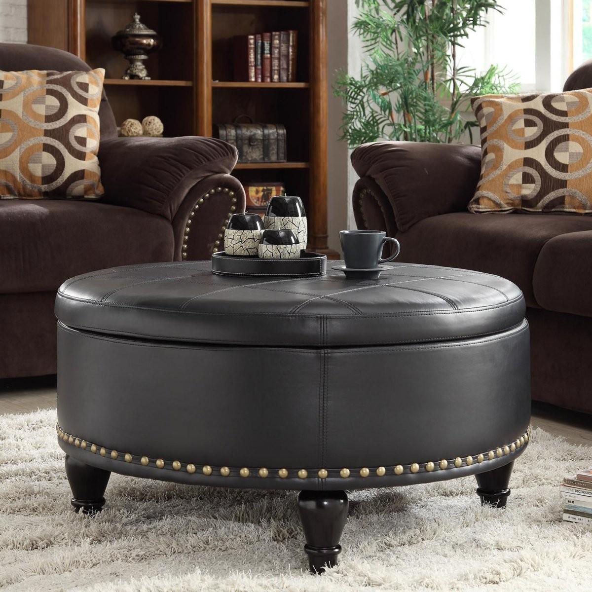 Unique and creative tufted leather ottoman coffee table 1