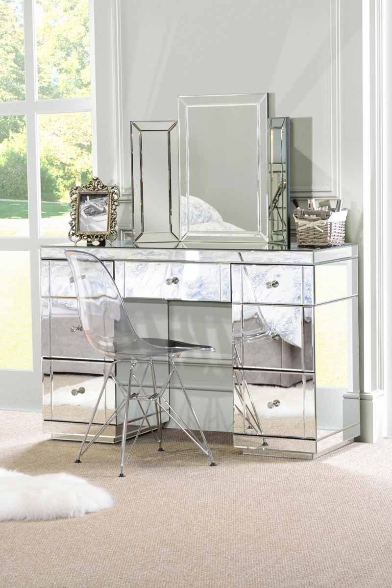 Valeria luxury mirrored dressing table desk mirrored