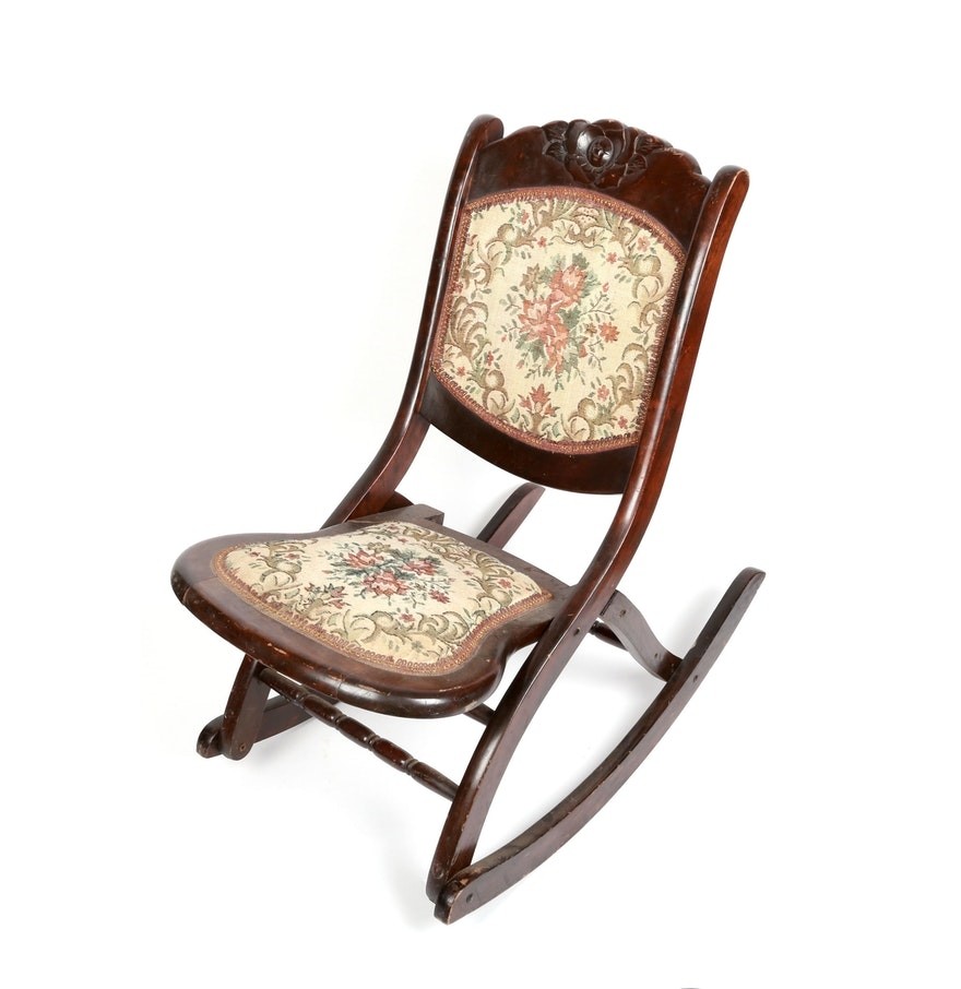 Victorian style folding rocking chair ebth