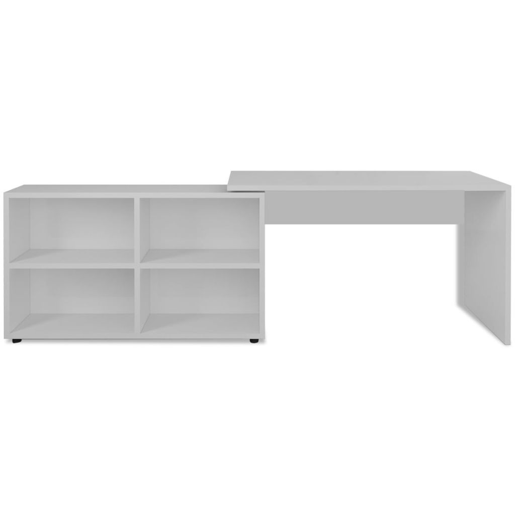 Vidaxl corner desk 4 shelves white 2