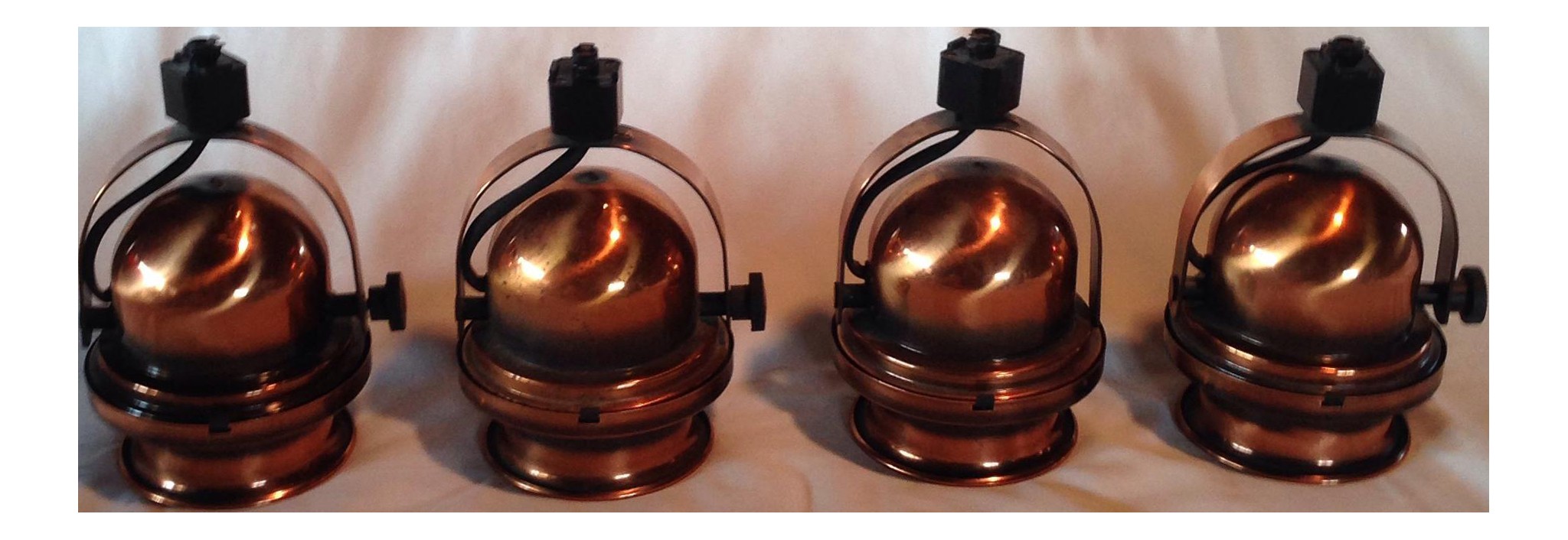 Vintage copper track light fixtures set of 4 chairish