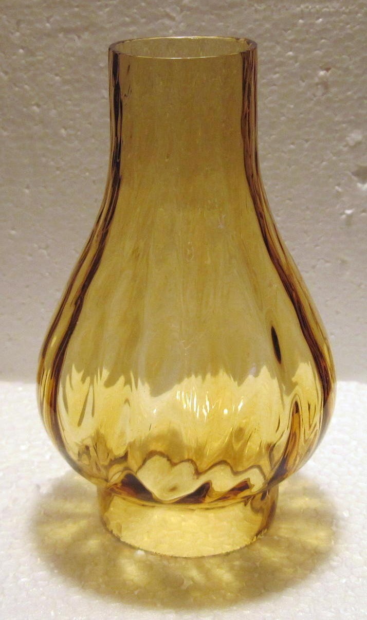 Vintage oil lamp chimney glass hurricane amber swirl 5