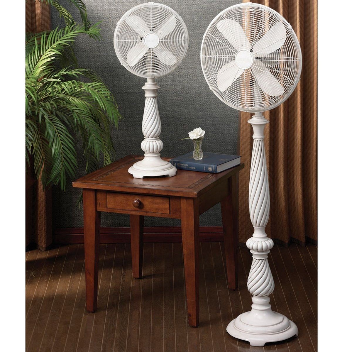 White antique pedestal fan from india floor standing fan