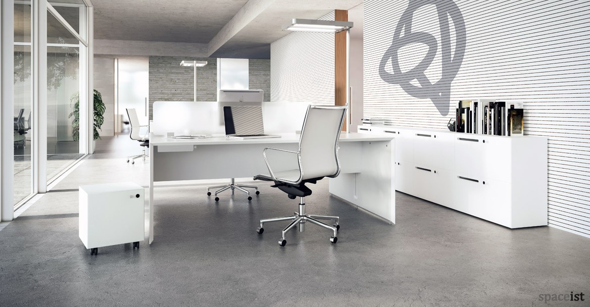 White office desks forty5 desk 2 person