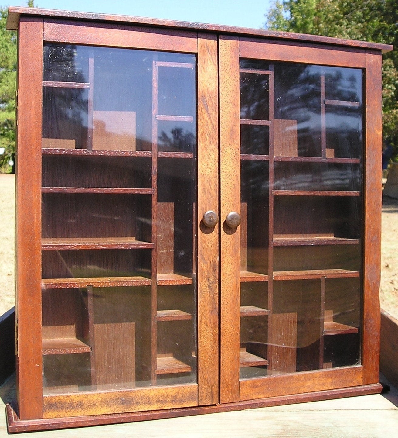 Wood shadow box wooden display case curio curiosities craft