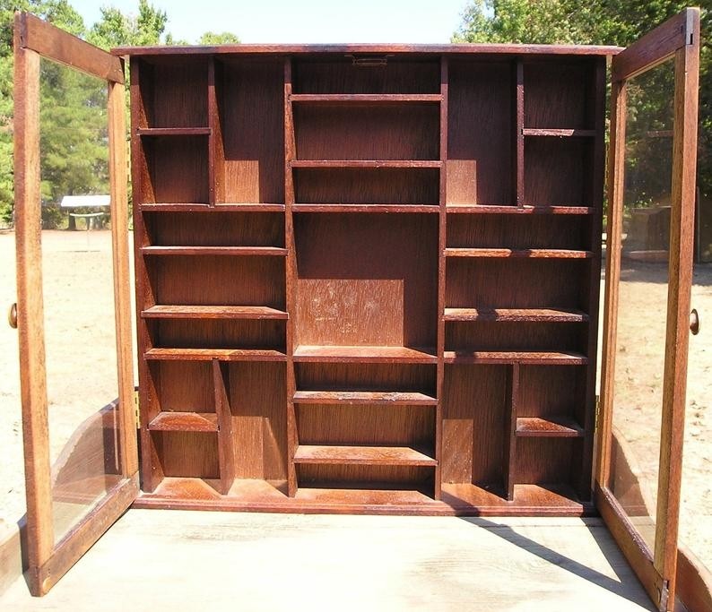 Wood shadow box wooden display case curio curiosities